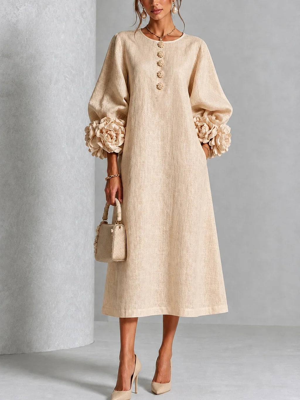 Leonie – Sculptural Cuff Midi Dress