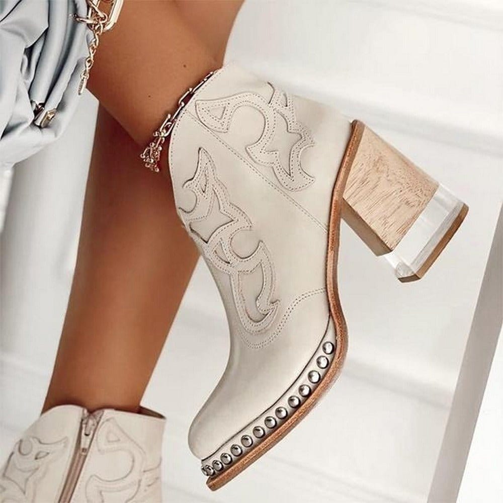 Nadine – Western Ankle Boot with Stud Detail