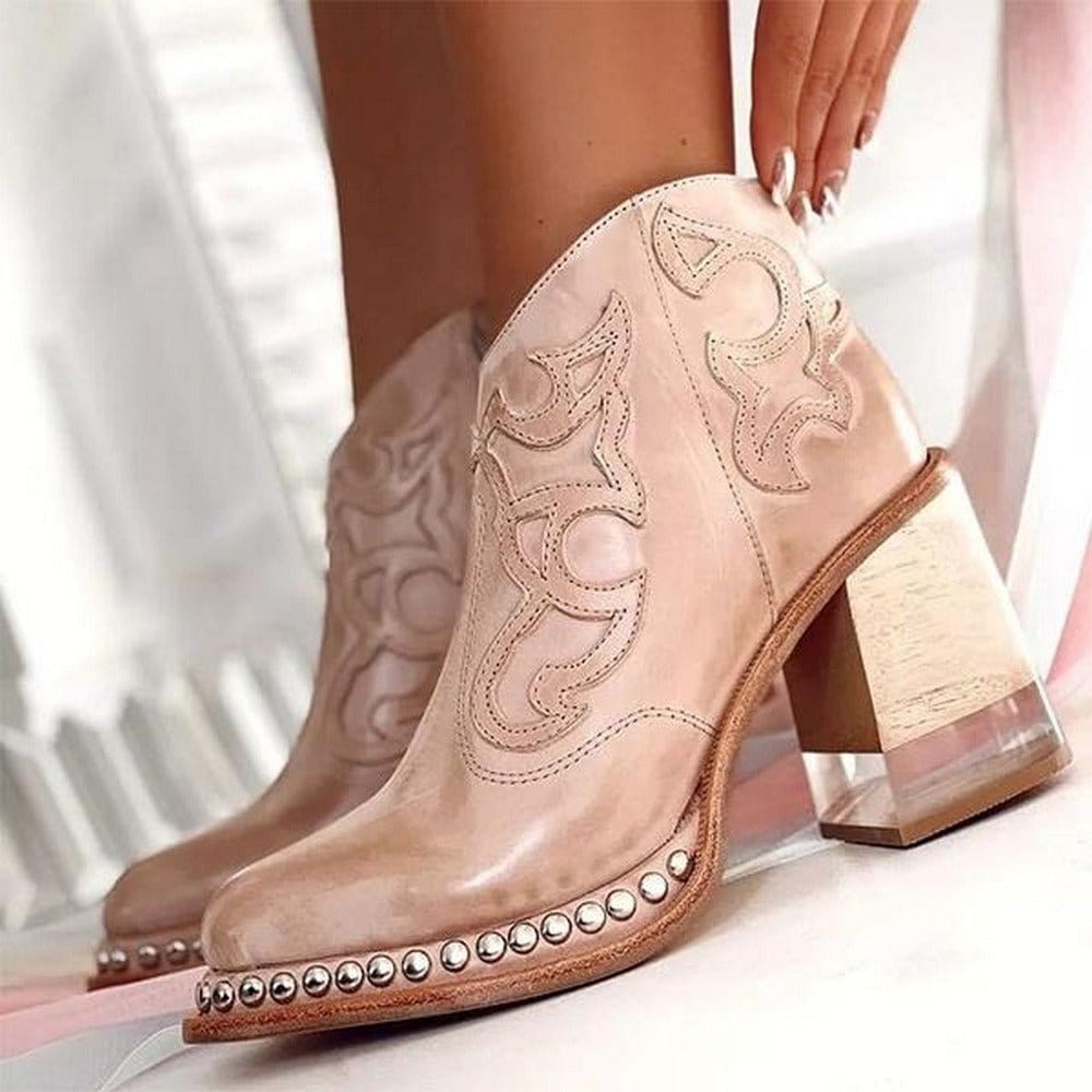Nadine – Western Ankle Boot with Stud Detail