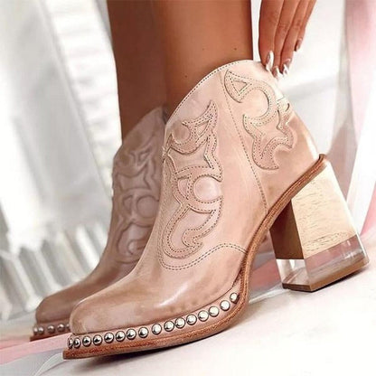 Nadine – Western Ankle Boot with Stud Detail