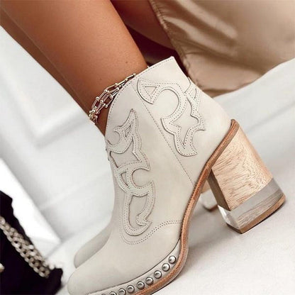 Nadine – Western Ankle Boot with Stud Detail