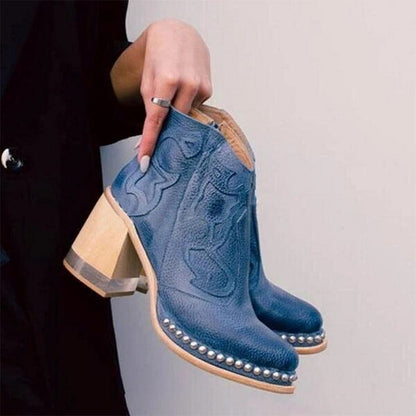 Nadine – Western Ankle Boot with Stud Detail