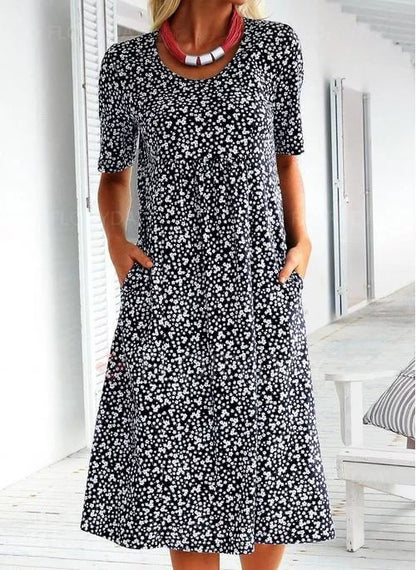 Dove | Round Neck Floral Dress
