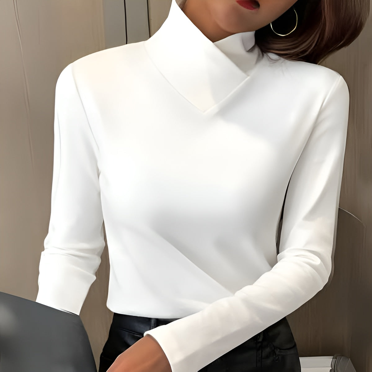 Marla – Elegant High Neck Long Sleeve Top