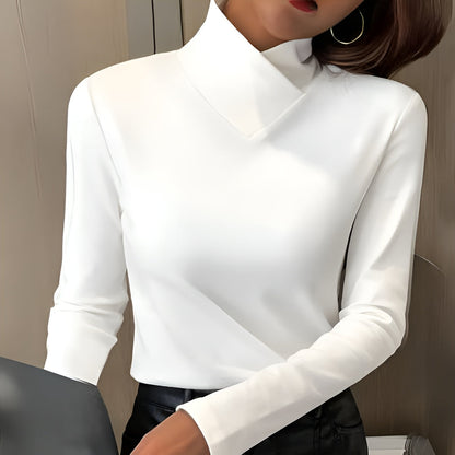 Marla – Elegant High Neck Long Sleeve Top