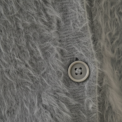 Marla – Fluffy V-Neck Button Cardigan