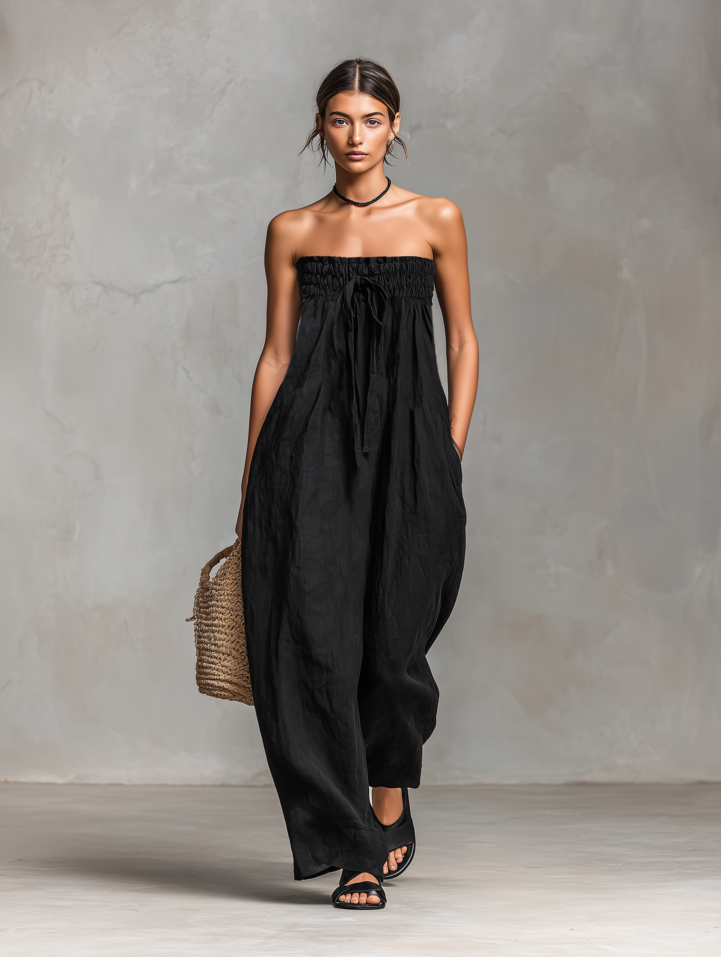 Vivian – Strapless Wide-Leg Relaxed Jumpsuit