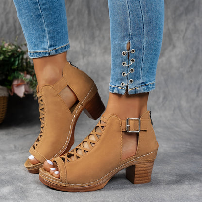 Vicky | Lattice-Heel Sandals