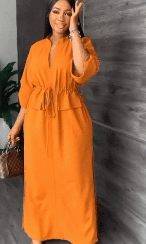 Henrietta – Drawstring Waist Maxi Dress