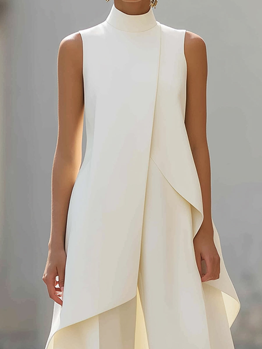 Faye – Asymmetric High-Neck Tailored Set