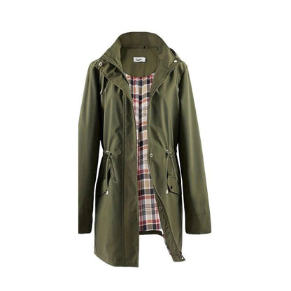 Kristy – Hooded Windproof Jacket with Checked Lining