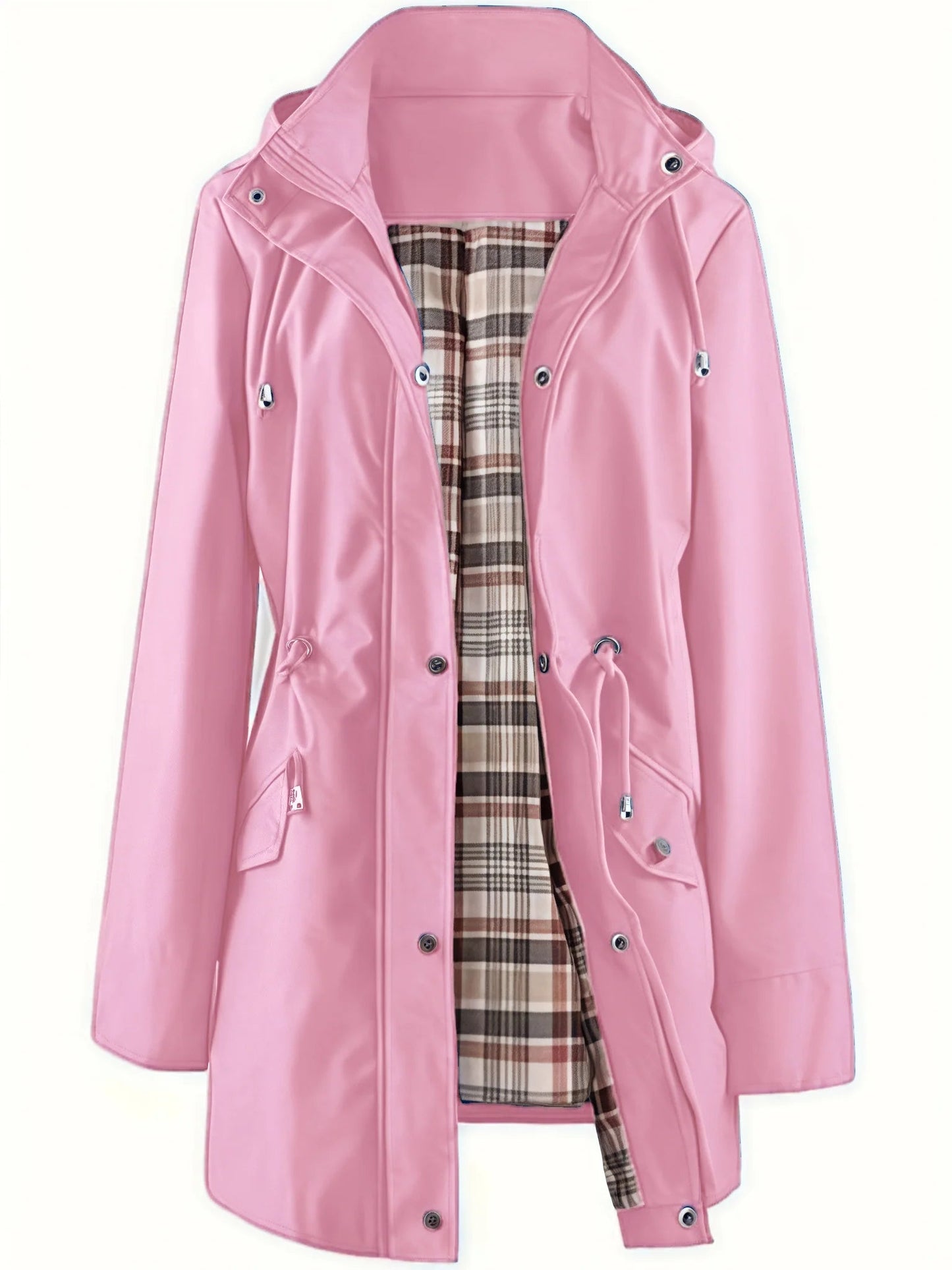 Kristy – Hooded Windproof Jacket with Checked Lining