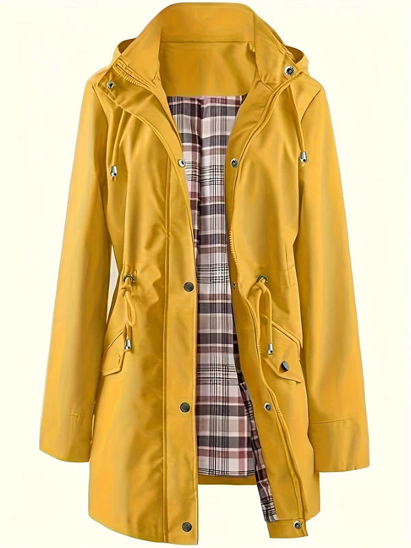 Kristy – Hooded Windproof Jacket with Checked Lining