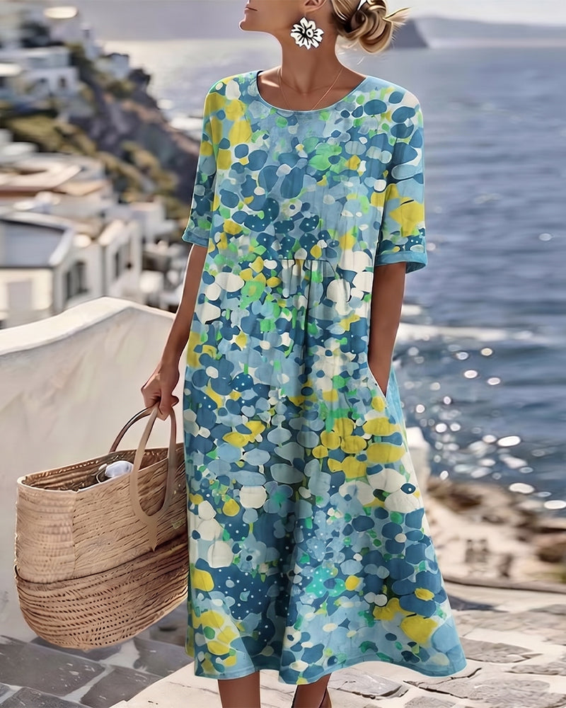 Mary – Floral Print Midi Dress
