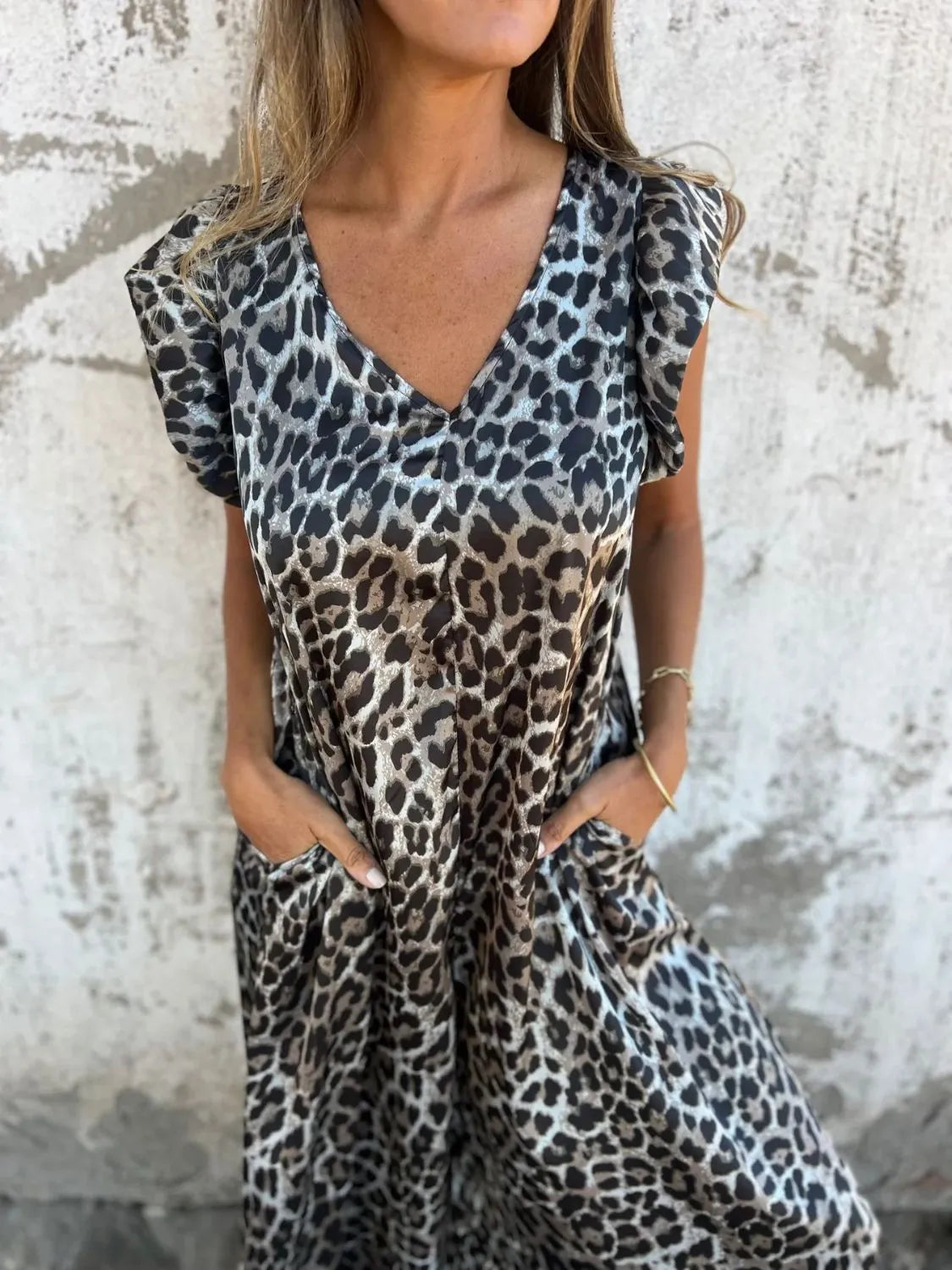 Pamela – Animal Print Tiered Midi Dress