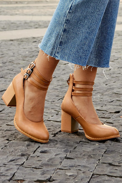 Kallie | Triple Buckle Heels