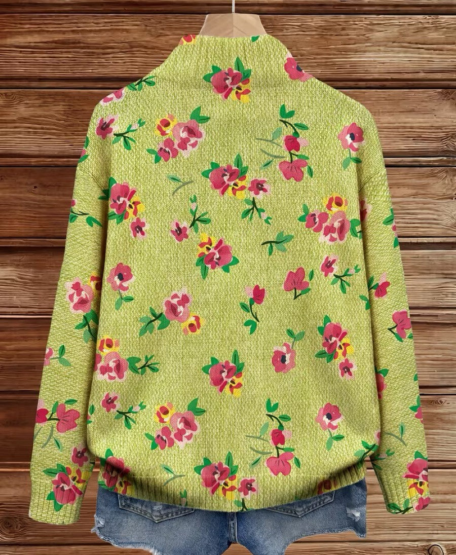 Katherine – Floral Zip-Up Bomber Jacket