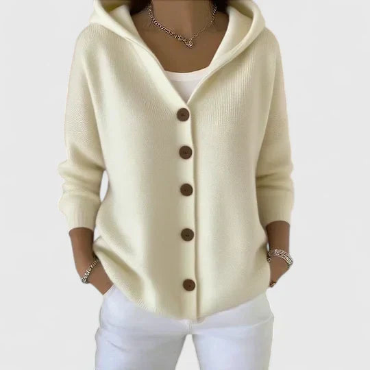 Marilyn – Hooded Button-Down Knit Cardigan