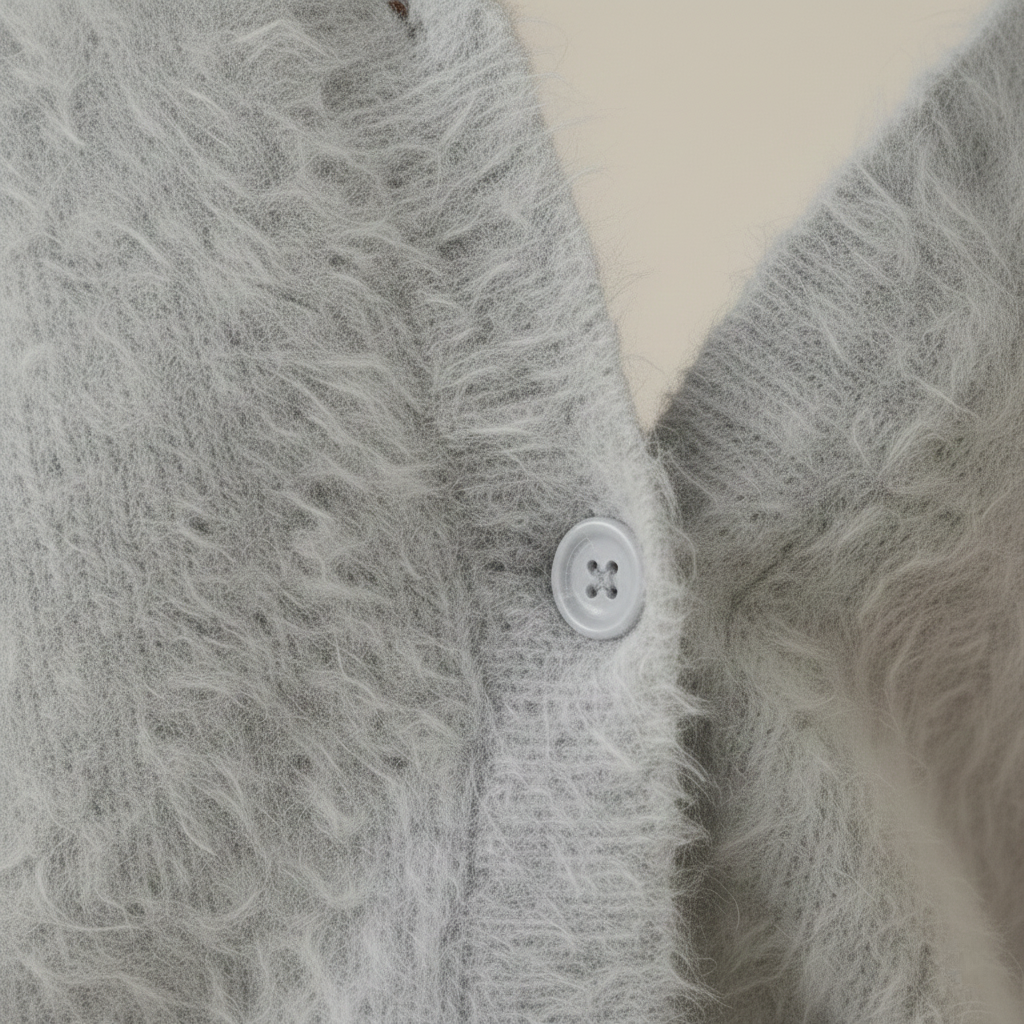 Marla – Fluffy V-Neck Button Cardigan