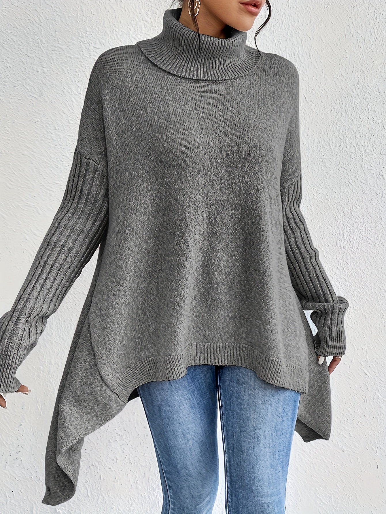 Karen – Oversized Turtleneck Knit Jumper