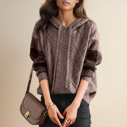 Jessica – Cable Knit Hooded Jumper