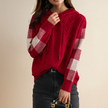 Jessica – Cable Knit Hooded Jumper
