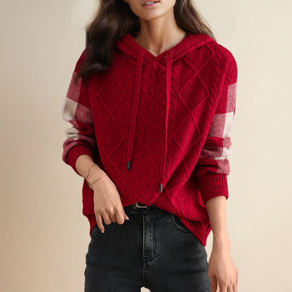 Jessica – Cable Knit Hooded Jumper