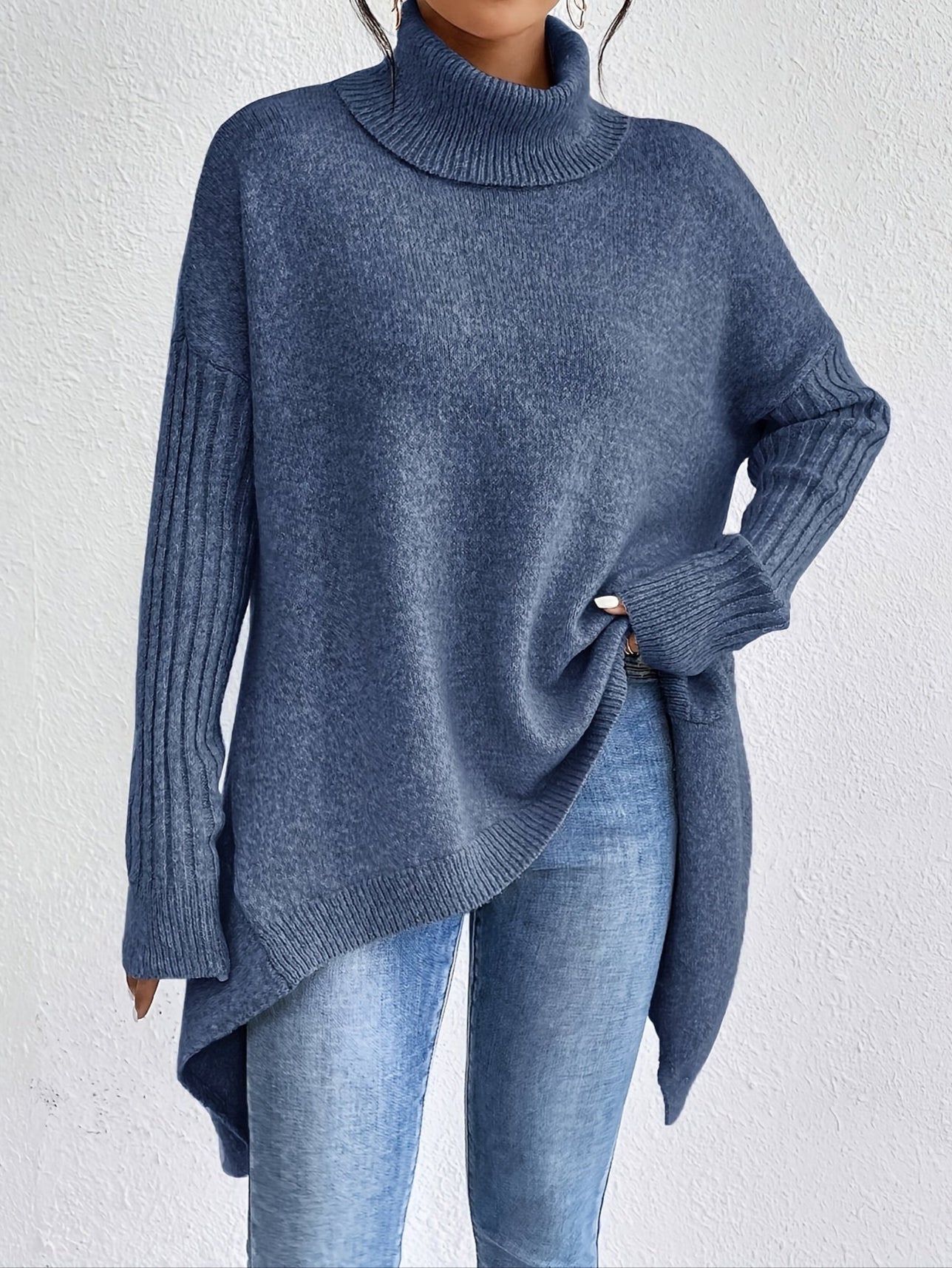 Karen – Oversized Turtleneck Knit Jumper