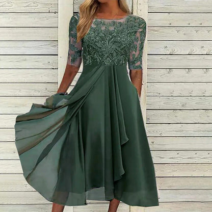Zinnia | Elegant Lace Midi Dress