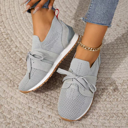Juanita – Lace-Up Knit Mesh Sneakers