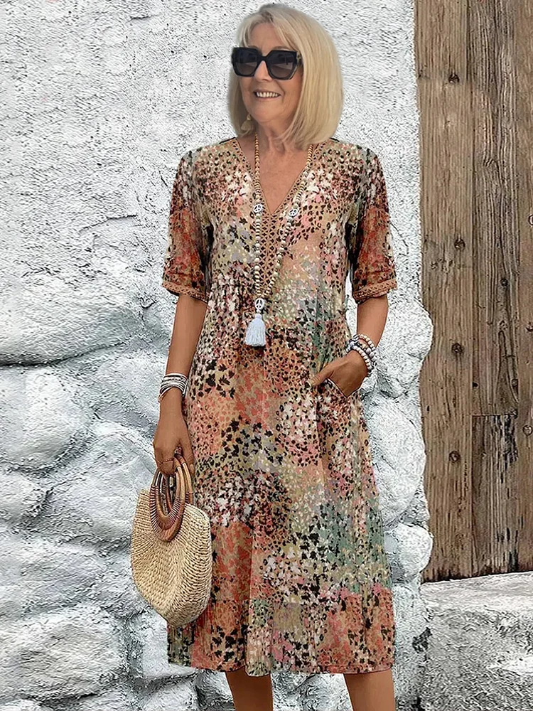 Ingrid | Colourful Midi Dress