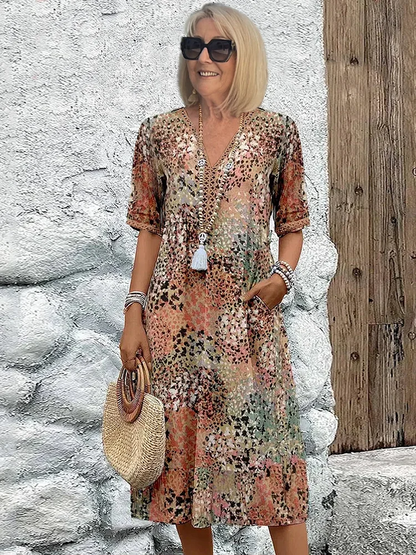 Ingrid | Colourful Midi Dress