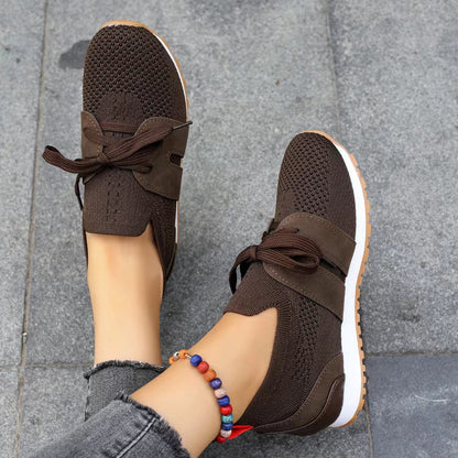 Juanita – Lace-Up Knit Mesh Sneakers