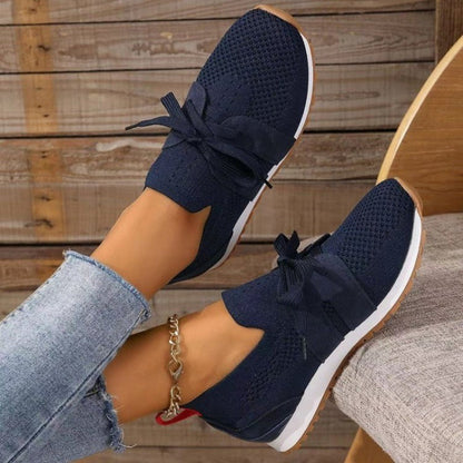 Juanita – Lace-Up Knit Mesh Sneakers