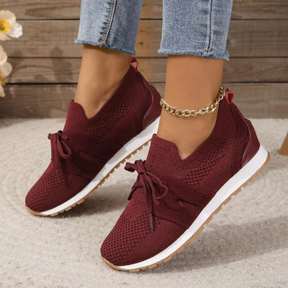 Juanita – Lace-Up Knit Mesh Sneakers