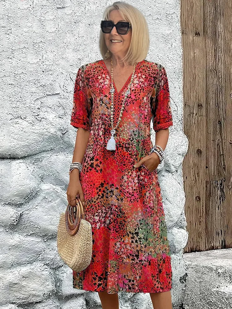 Virginia – Vibrant Print Midi Dress