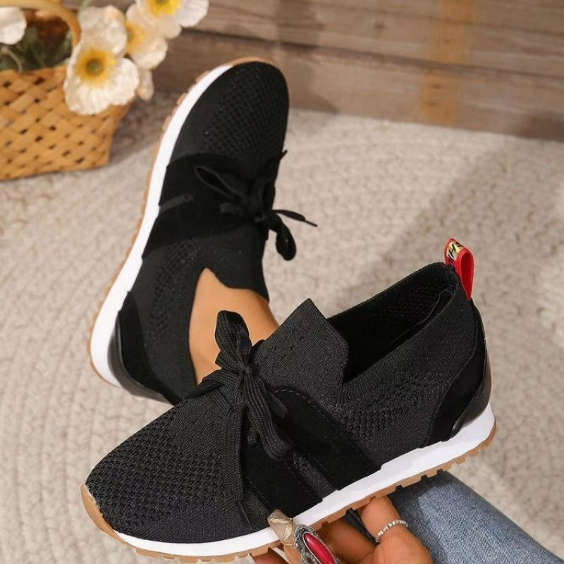Juanita – Lace-Up Knit Mesh Sneakers