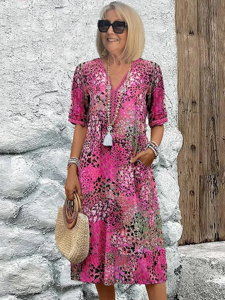 Ingrid | Colourful Midi Dress