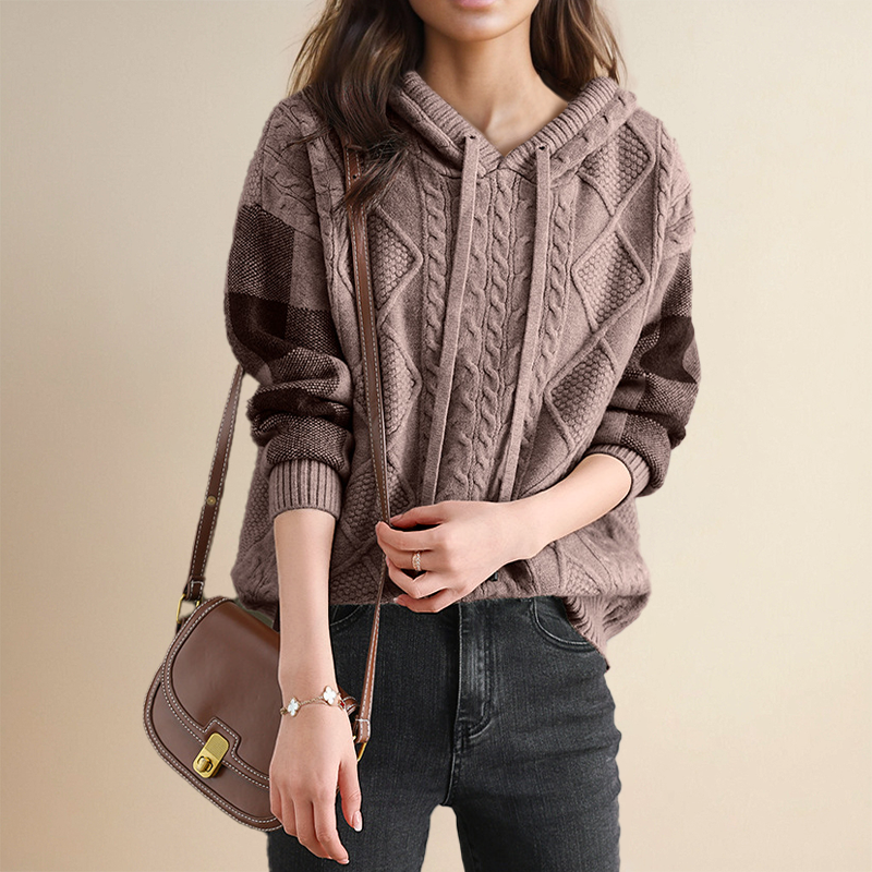 Jessica – Cable Knit Hooded Jumper
