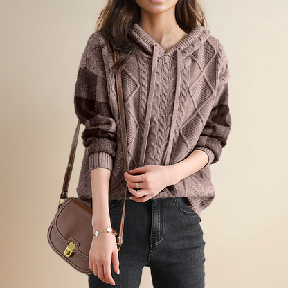 Jessica – Cable Knit Hooded Jumper