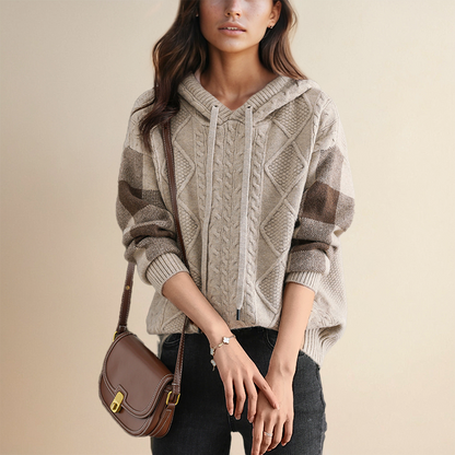Jessica – Cable Knit Hooded Jumper
