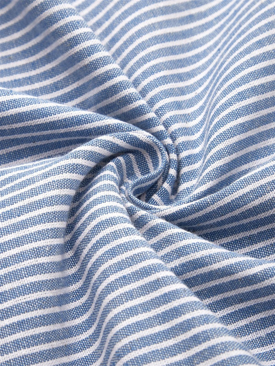 Kay – Striped Button-Detail Midi Dress