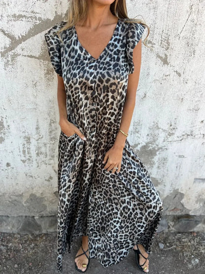 Pamela – Animal Print Tiered Midi Dress