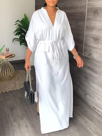 Henrietta – Drawstring Waist Maxi Dress