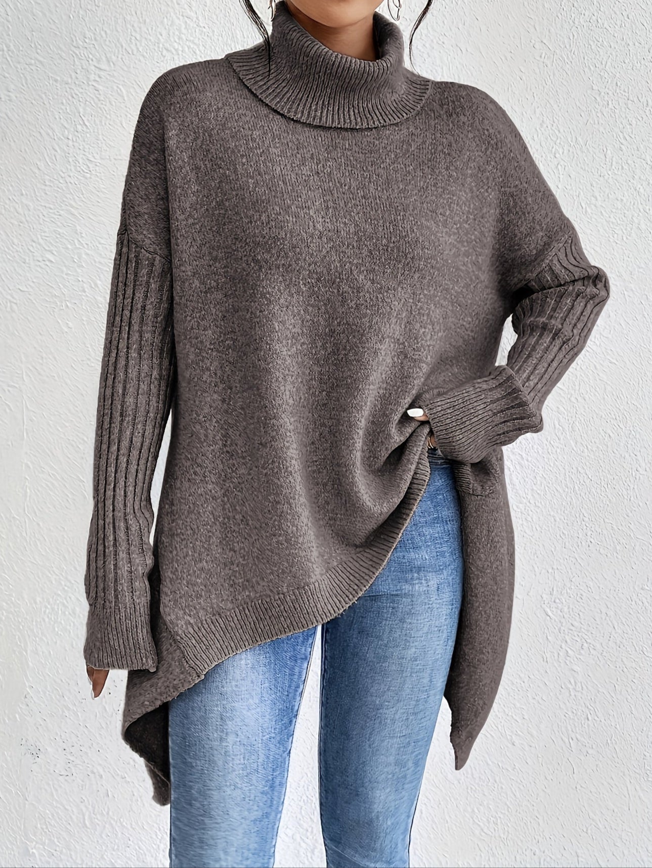 Karen – Oversized Turtleneck Knit Jumper