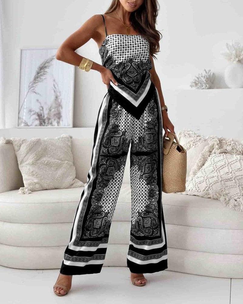 Carolanne | Holiday Ready Stylish Lace-Up Vest & Pants Two-Piece Set Dress