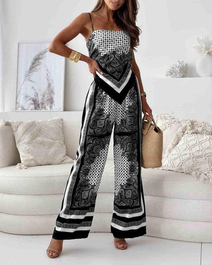 Carolanne | Holiday Ready Stylish Lace-Up Vest & Pants Two-Piece Set Dress