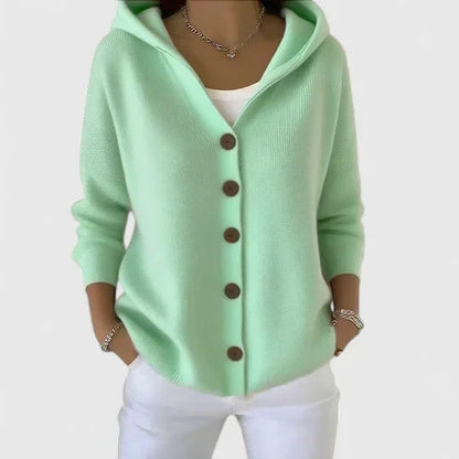 Marilyn – Hooded Button-Down Knit Cardigan