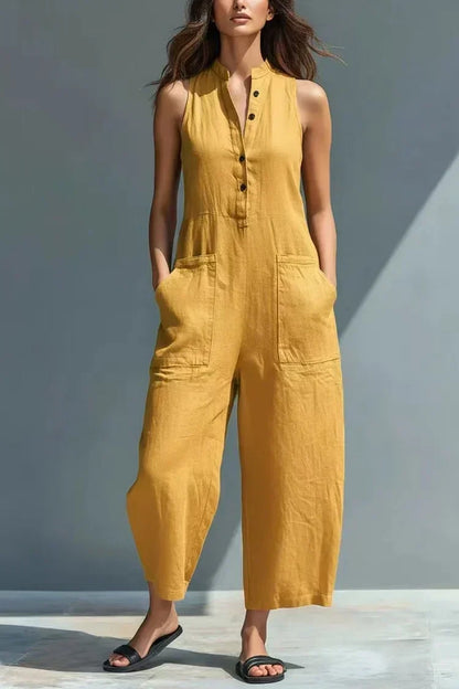 Aubree | Elegant Linen-Look Jumpsuit