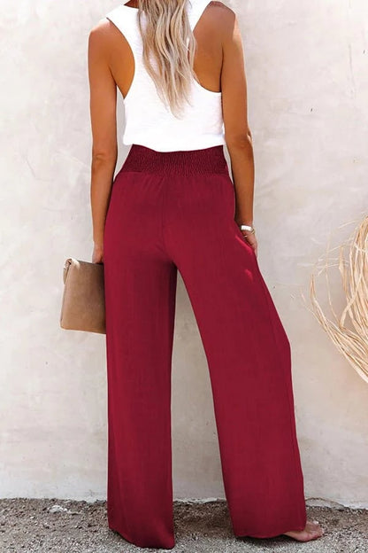 Julia – High-Waist Wide-Leg Linen-Look Pants